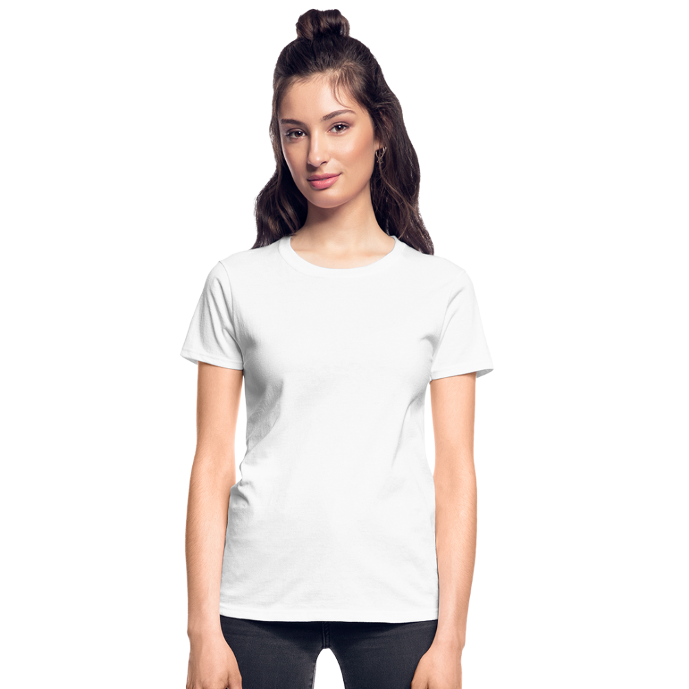 Customizable Gildan Ultra Cotton Ladies T-Shirt add your own photos, images, designs, quotes, texts and more - white