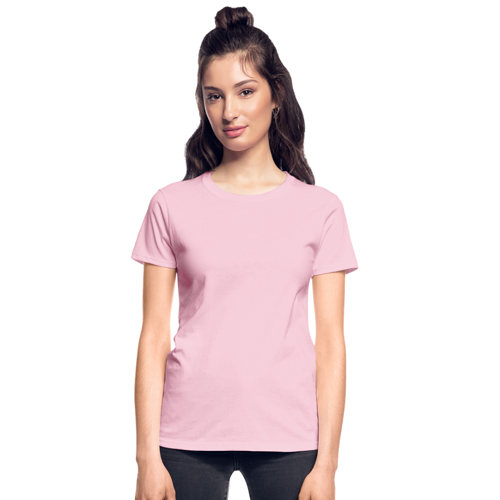 Customizable Gildan Ultra Cotton Ladies T-Shirt add your own photos, images, designs, quotes, texts and more - light pink