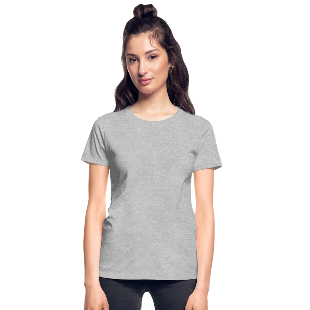 Customizable Gildan Ultra Cotton Ladies T-Shirt add your own photos, images, designs, quotes, texts and more - heather gray