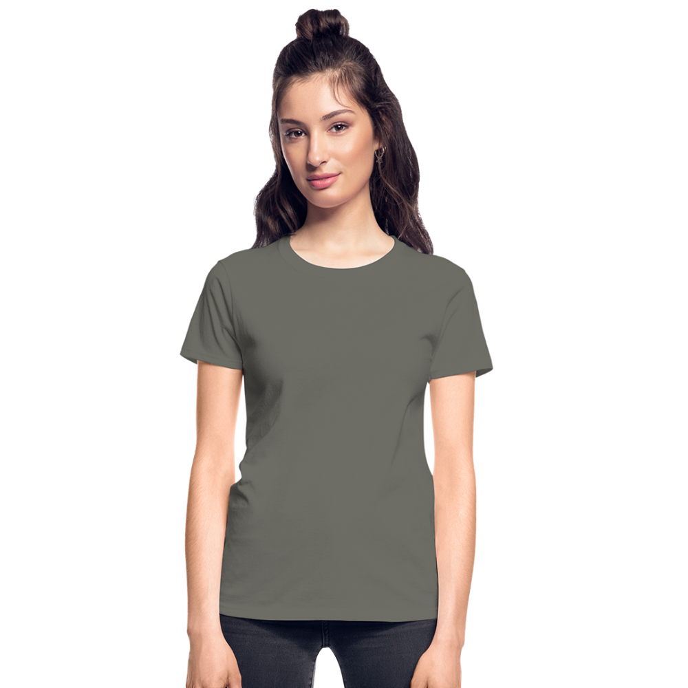 Customizable Gildan Ultra Cotton Ladies T-Shirt add your own photos, images, designs, quotes, texts and more - charcoal