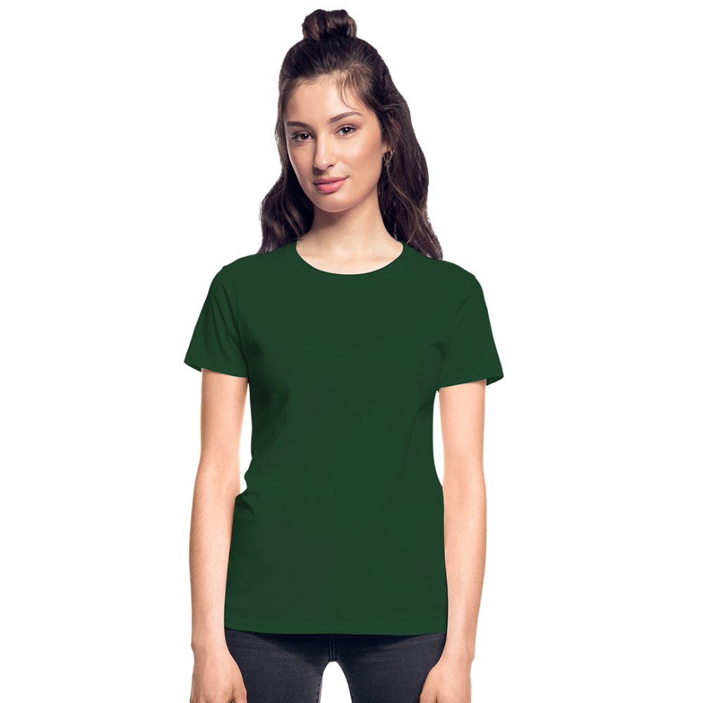 Customizable Gildan Ultra Cotton Ladies T-Shirt add your own photos, images, designs, quotes, texts and more - forest green