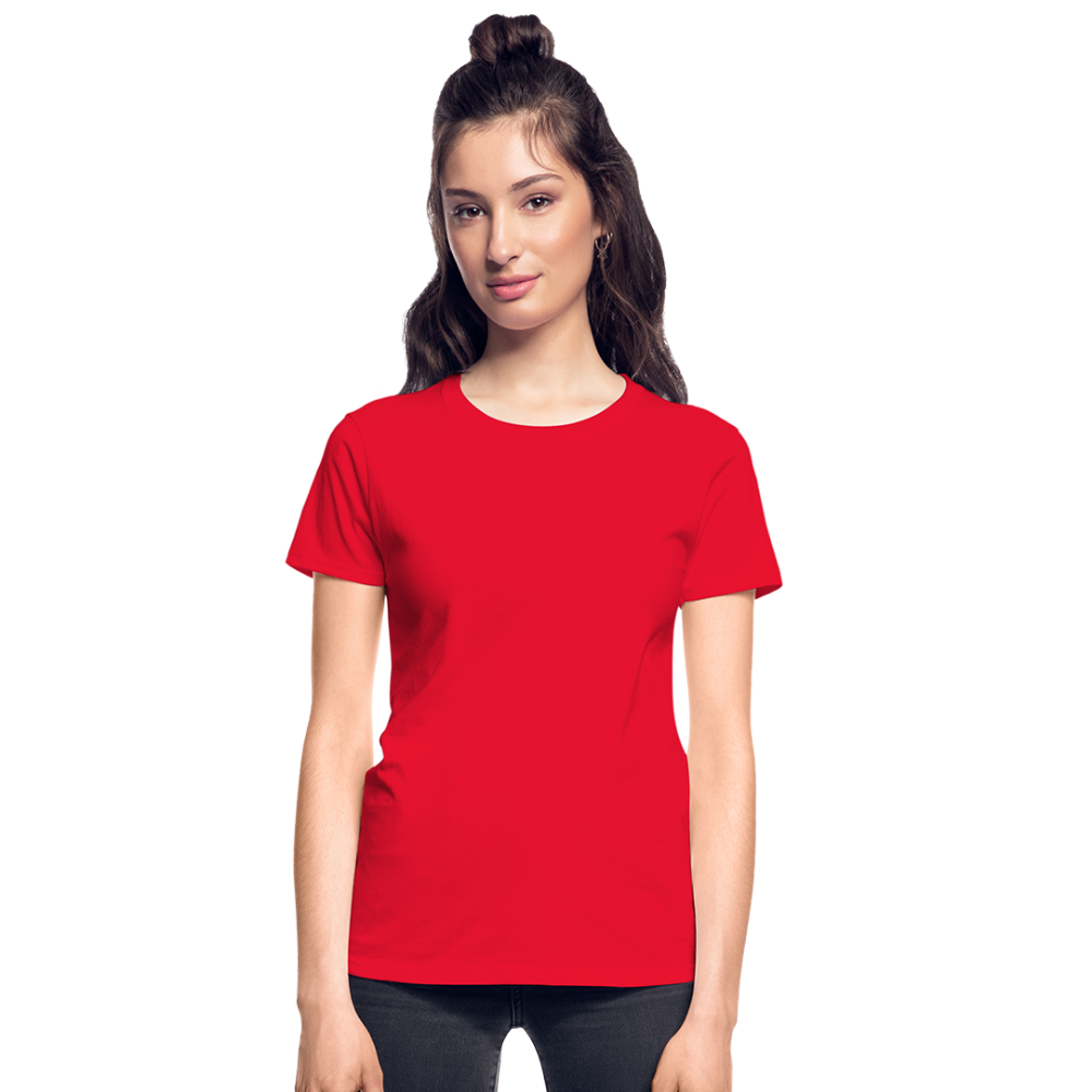 Customizable Gildan Ultra Cotton Ladies T-Shirt add your own photos, images, designs, quotes, texts and more - red