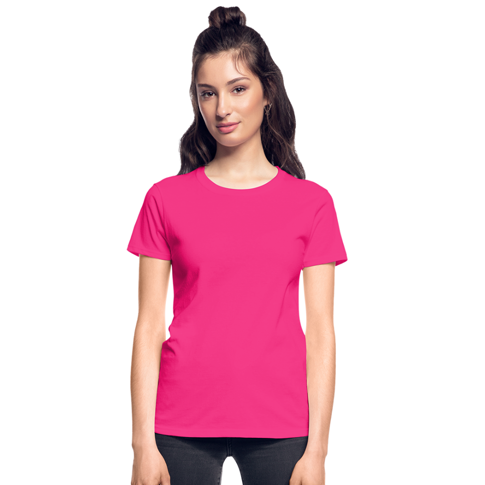 Customizable Gildan Ultra Cotton Ladies T-Shirt add your own photos, images, designs, quotes, texts and more - fuchsia