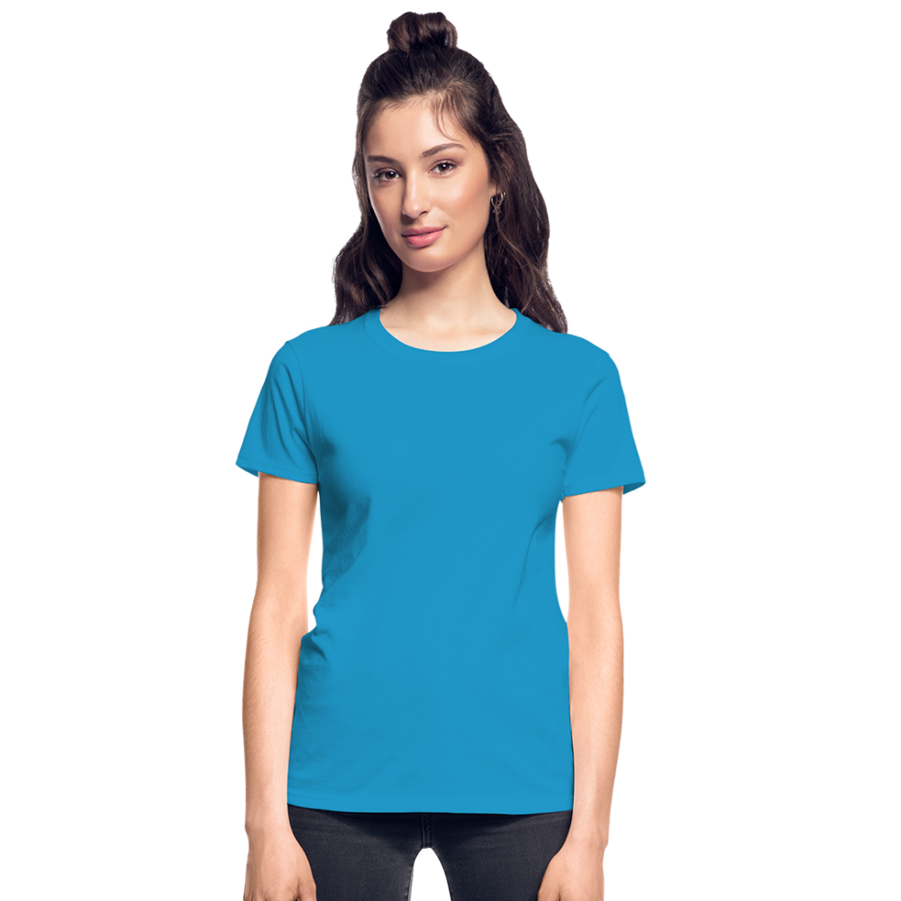 Customizable Gildan Ultra Cotton Ladies T-Shirt add your own photos, images, designs, quotes, texts and more - turquoise
