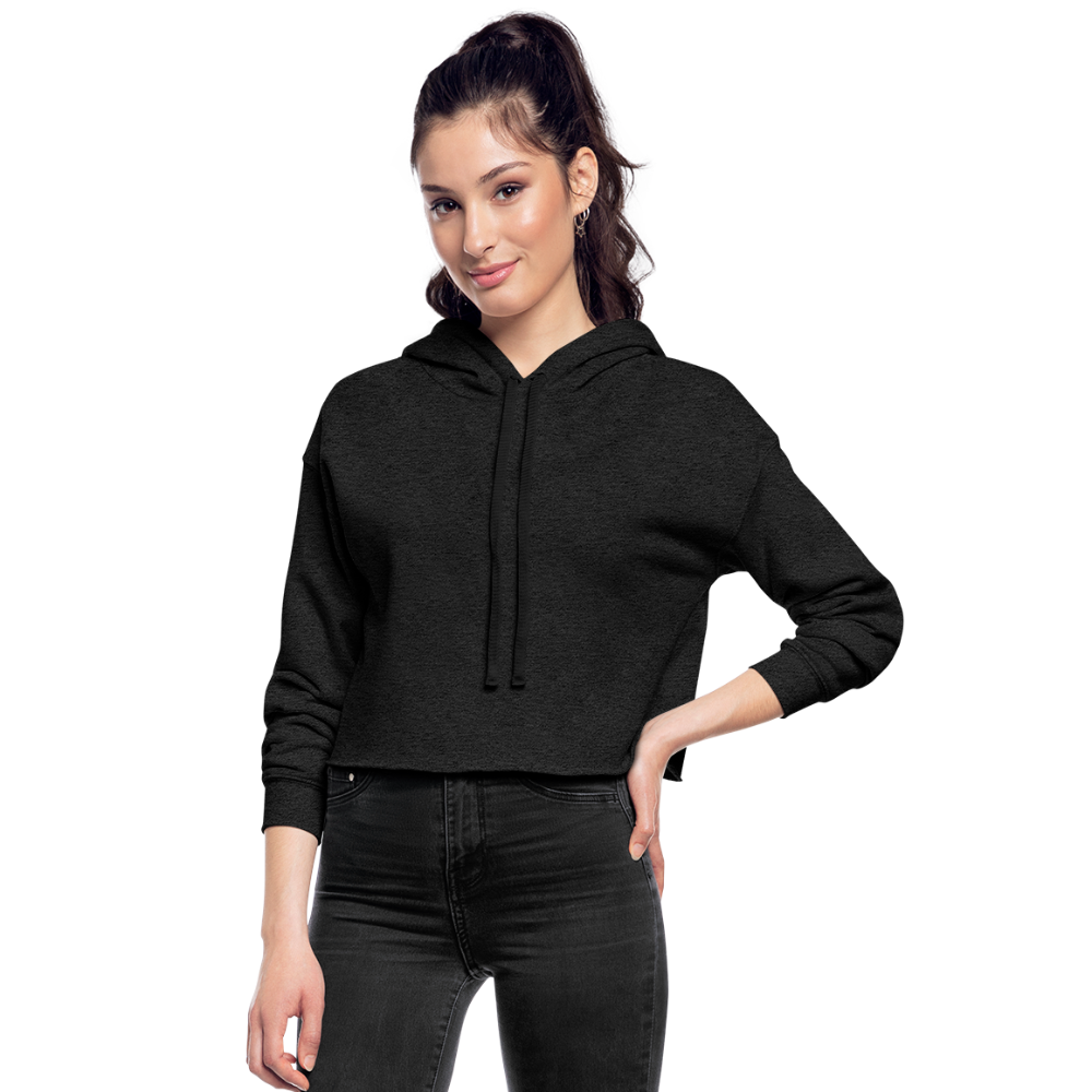 Customizable Women's Cropped Hoodie add your own photos, images, designs, quotes, texts and more - deep heather