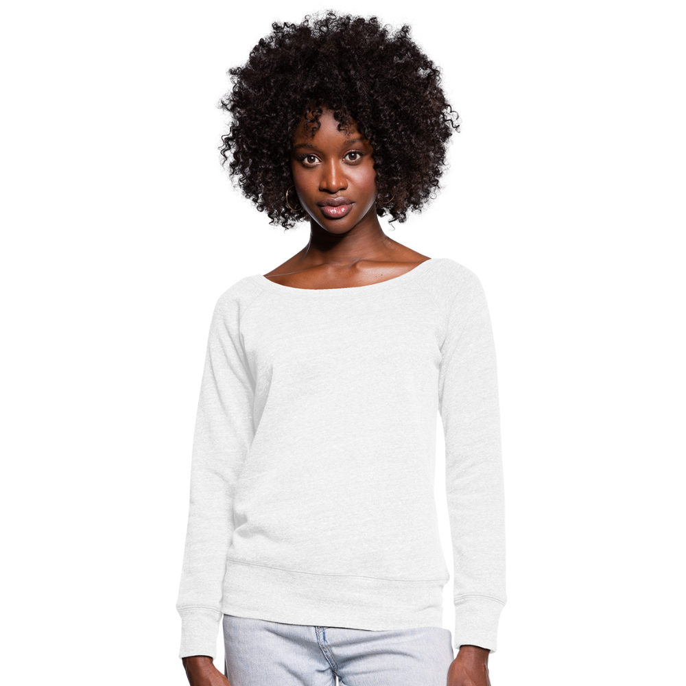 Customizable Women's Wideneck Sweatshirt add your own photos, images, designs, quotes, texts and more - white