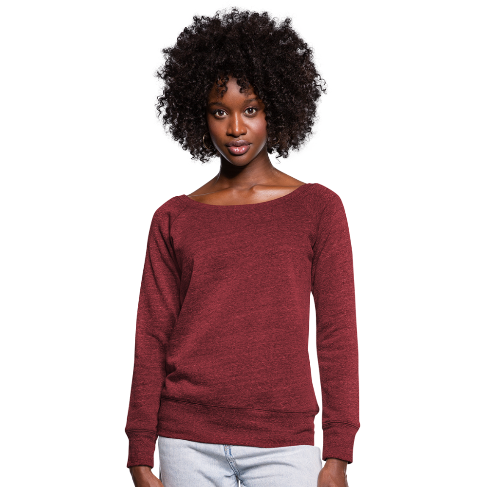 Customizable Women's Wideneck Sweatshirt add your own photos, images, designs, quotes, texts and more - cardinal triblend