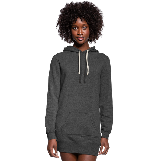 Customizable Women's Hoodie Dress add your own photos, images, designs, quotes, texts and more - heather black