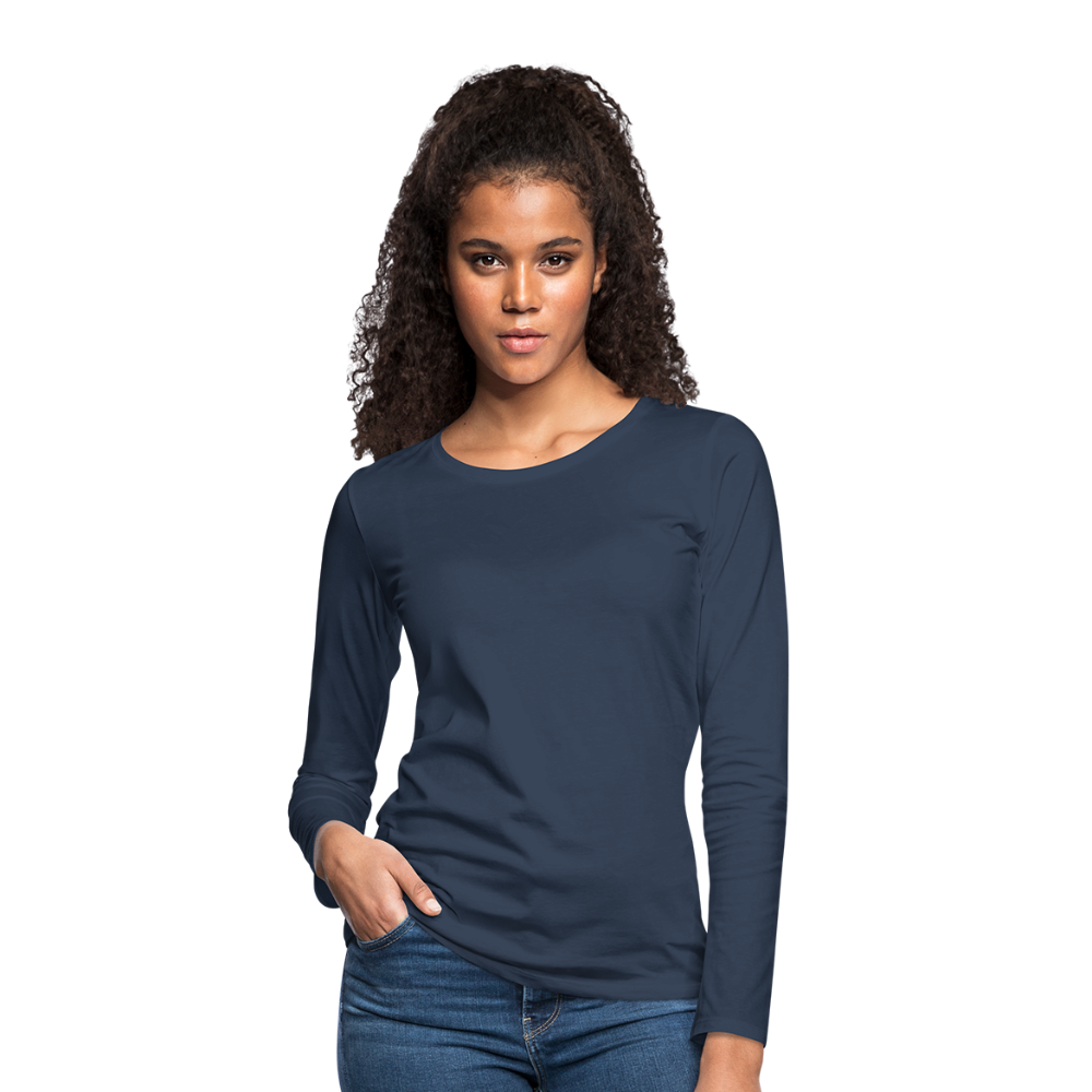 Customizable Women's Premium Long Sleeve T-Shirt add your own photos, images, designs, quotes, texts and more - navy