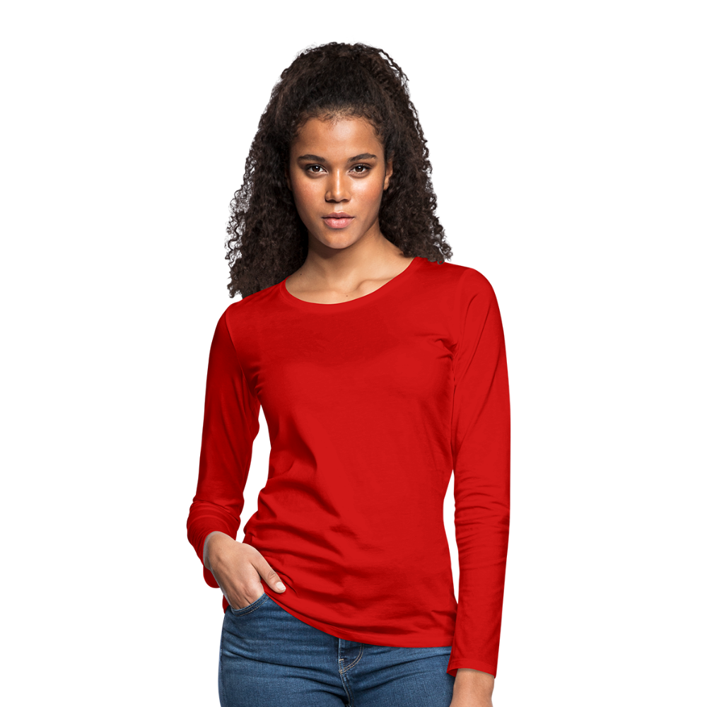 Customizable Women's Premium Long Sleeve T-Shirt add your own photos, images, designs, quotes, texts and more - red