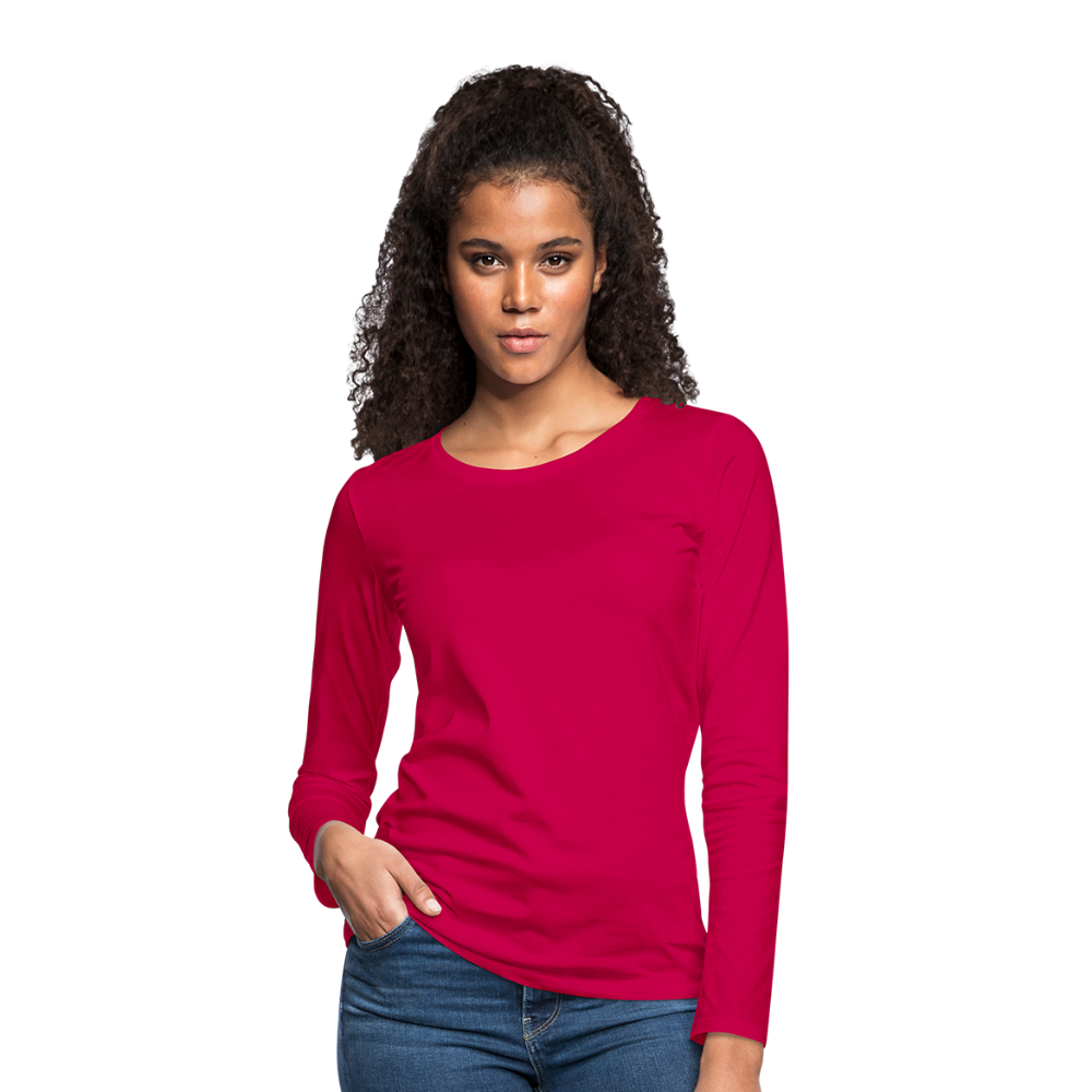 Customizable Women's Premium Long Sleeve T-Shirt add your own photos, images, designs, quotes, texts and more - dark pink