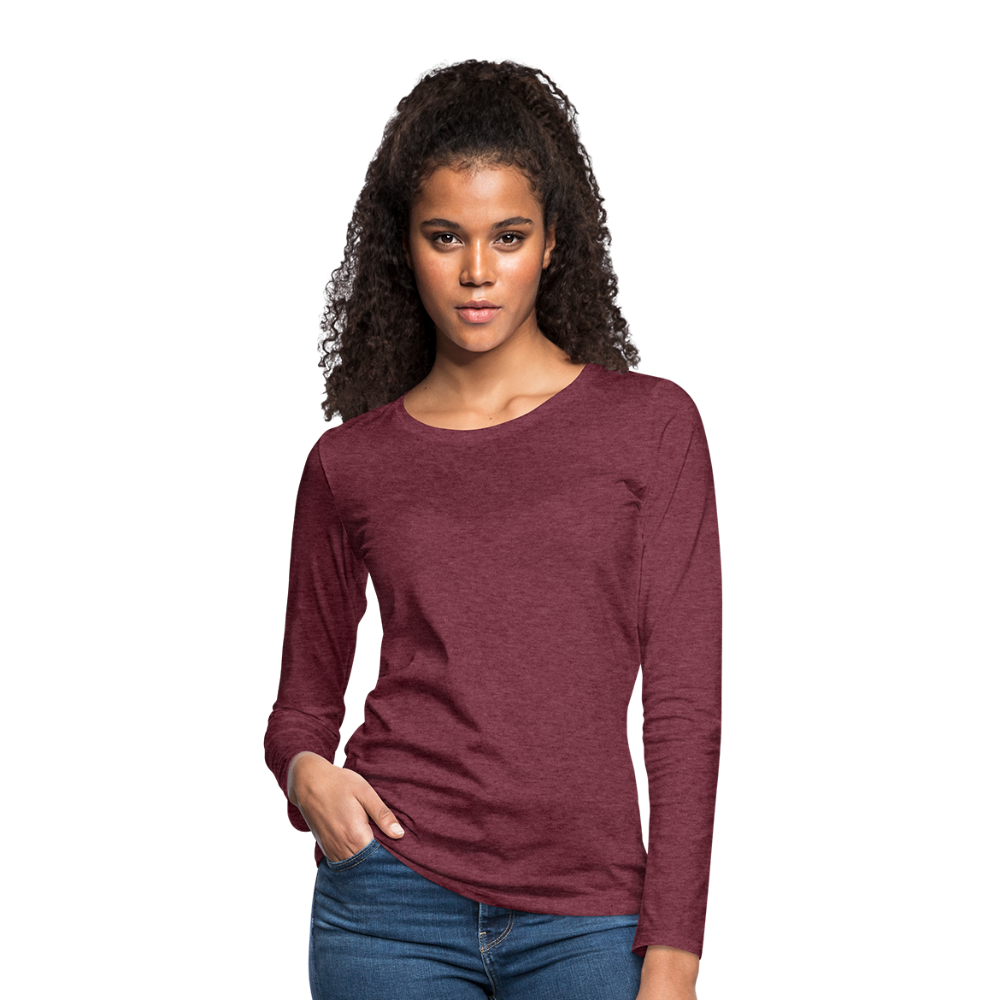 Customizable Women's Premium Long Sleeve T-Shirt add your own photos, images, designs, quotes, texts and more - heather burgundy