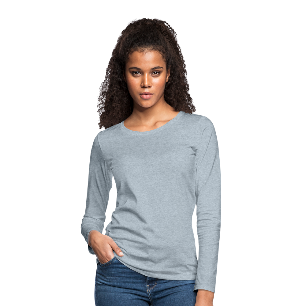 Customizable Women's Premium Long Sleeve T-Shirt add your own photos, images, designs, quotes, texts and more - heather ice blue