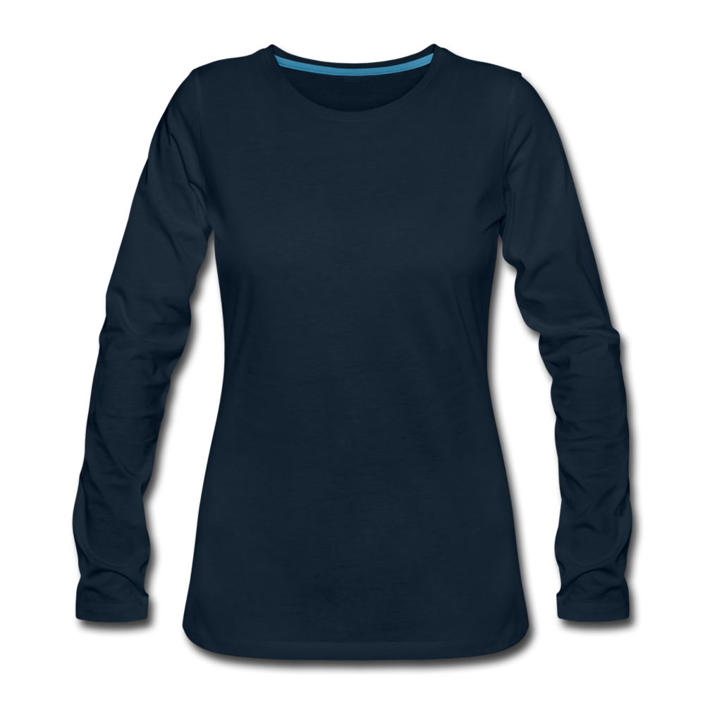 Customizable Women's Premium Long Sleeve T-Shirt add your own photos, images, designs, quotes, texts and more - deep navy