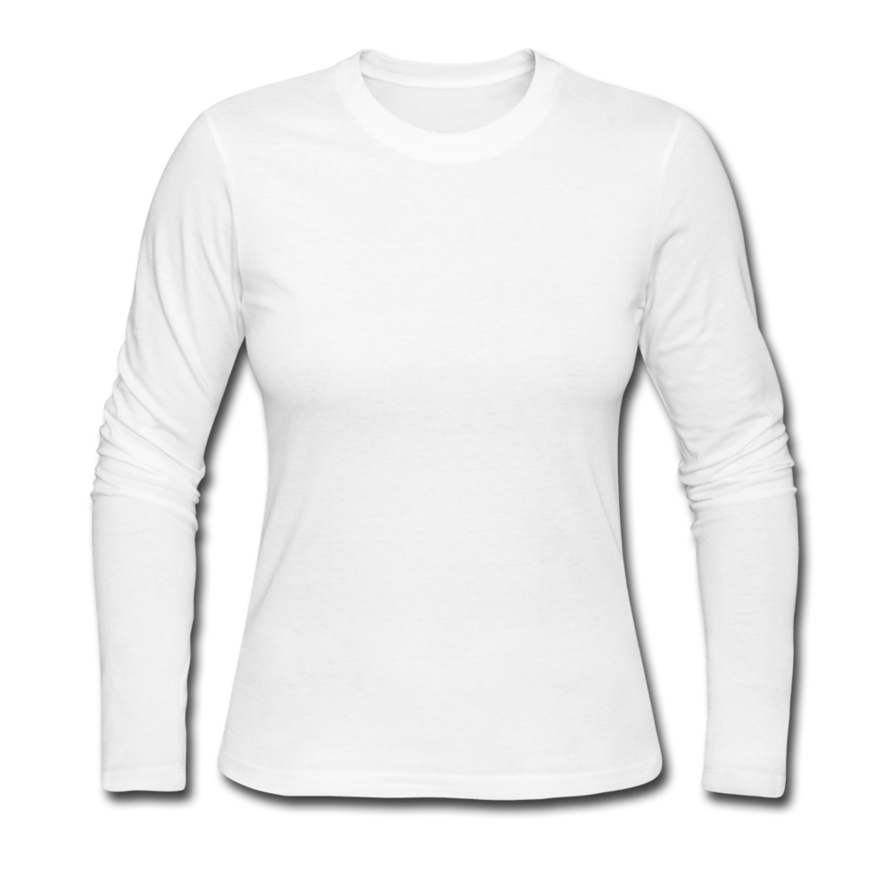 Customizable Women's Long Sleeve Jersey T-Shirt add your own photos, images, designs, quotes, texts and more - white