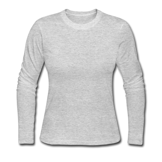 Customizable Women's Long Sleeve Jersey T-Shirt add your own photos, images, designs, quotes, texts and more - gray