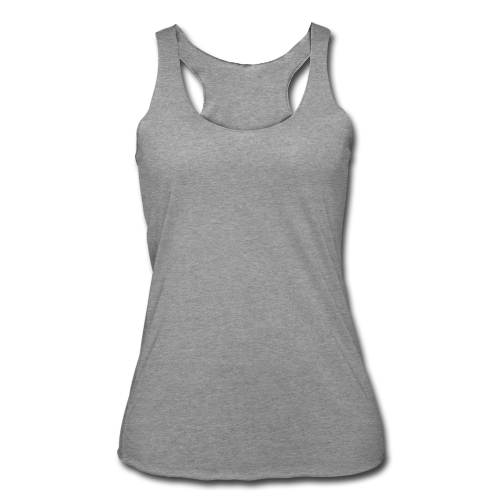 Customizable Women’s Tri-Blend Racerback Tank add your own photos, images, designs, quotes, texts and more - heather gray