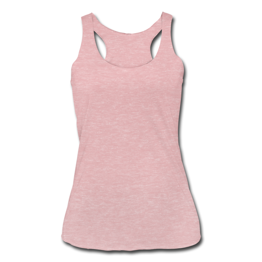 Customizable Women’s Tri-Blend Racerback Tank add your own photos, images, designs, quotes, texts and more - heather dusty rose