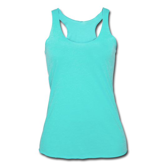 Customizable Women’s Tri-Blend Racerback Tank add your own photos, images, designs, quotes, texts and more - turquoise