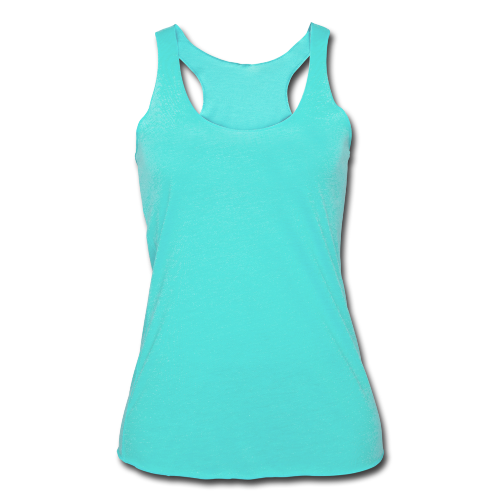 Customizable Women’s Tri-Blend Racerback Tank add your own photos, images, designs, quotes, texts and more - turquoise