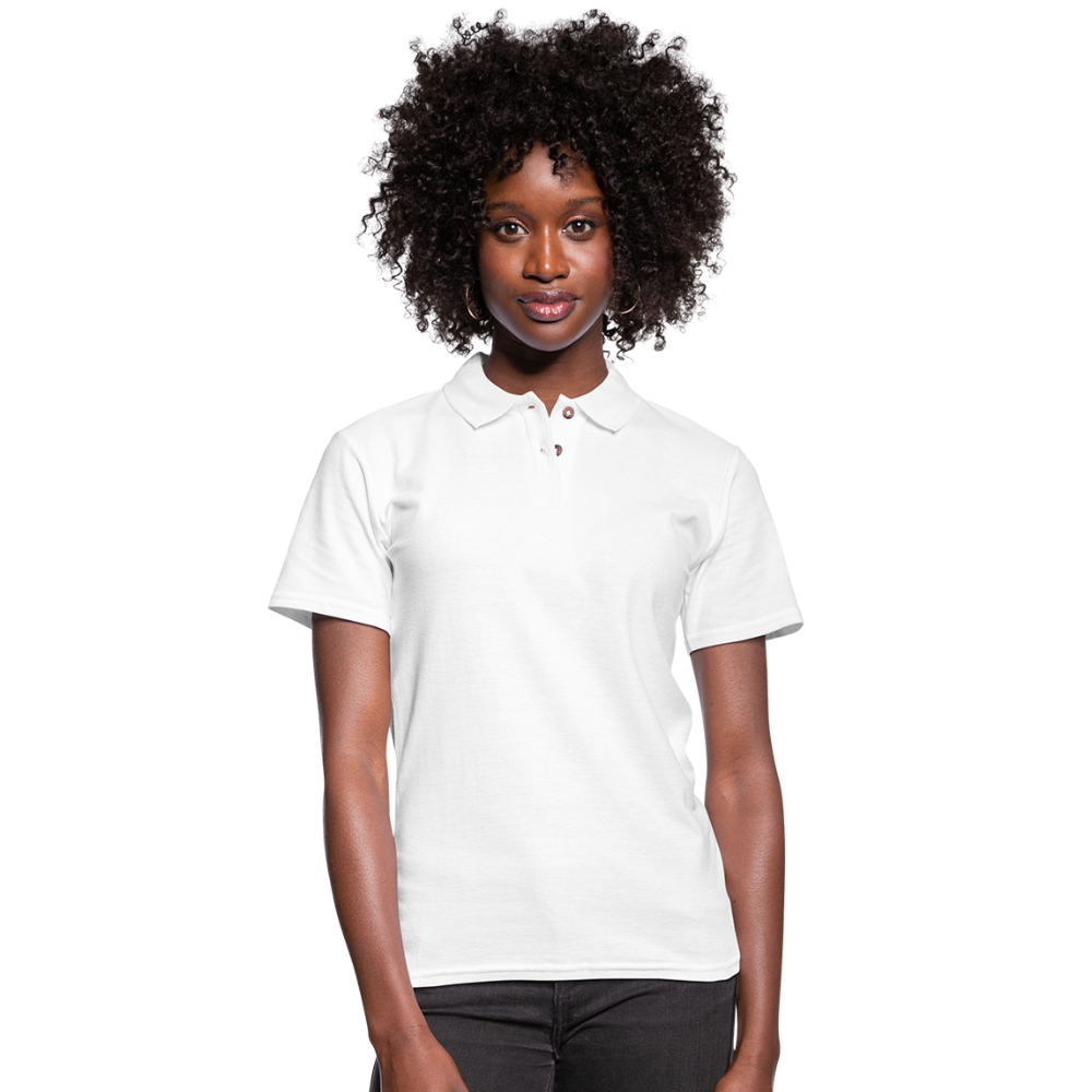 Customizable Women's Pique Polo Shirt add your own photos, images, designs, quotes, texts and more - white