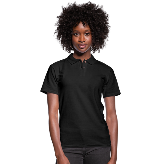 Customizable Women's Pique Polo Shirt add your own photos, images, designs, quotes, texts and more - black