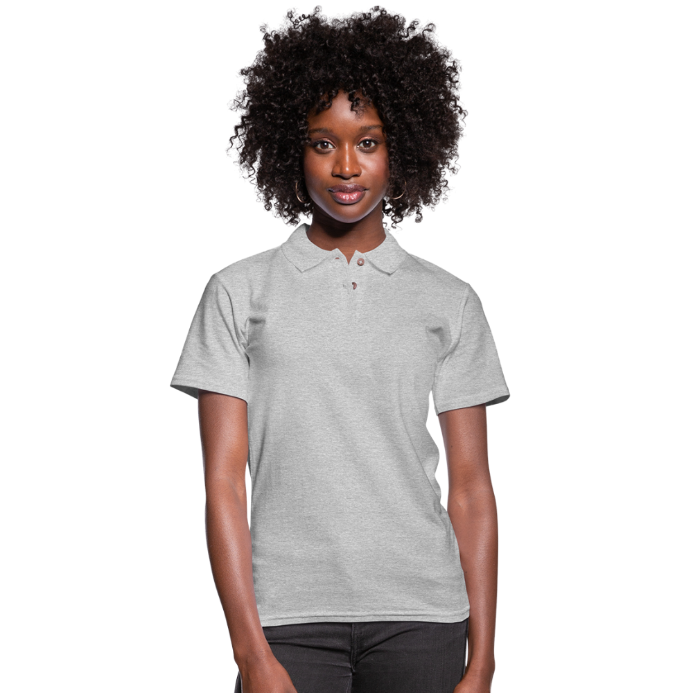 Customizable Women's Pique Polo Shirt add your own photos, images, designs, quotes, texts and more - heather gray