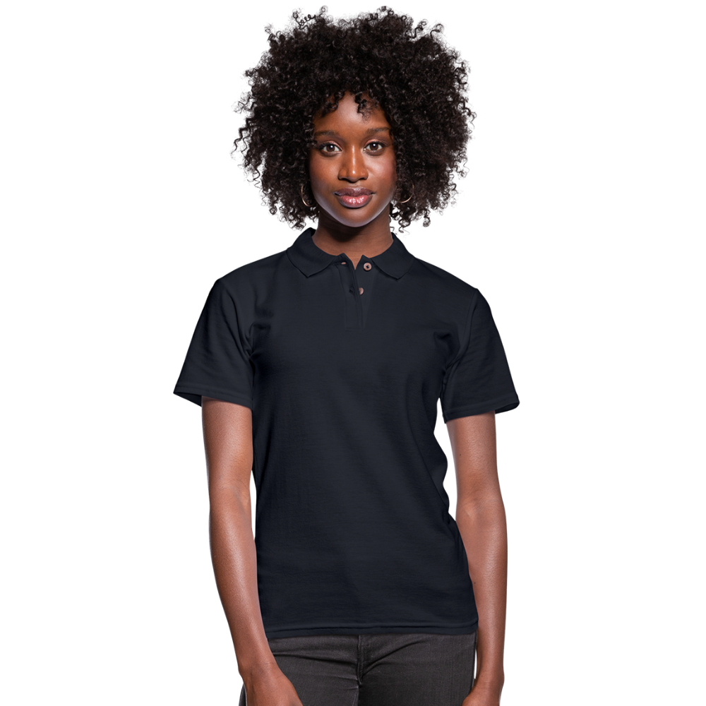 Customizable Women's Pique Polo Shirt add your own photos, images, designs, quotes, texts and more - midnight navy