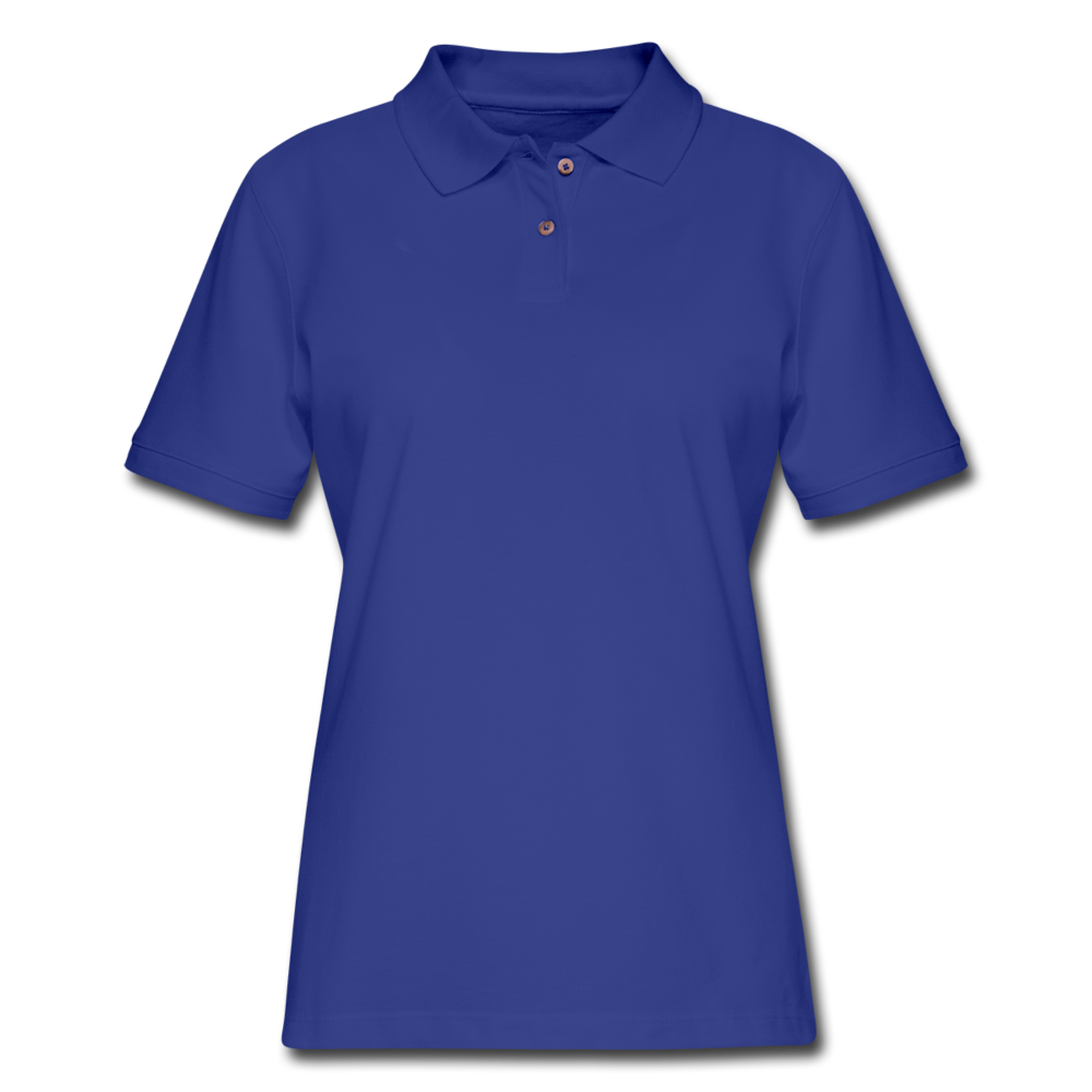 Customizable Women's Pique Polo Shirt add your own photos, images, designs, quotes, texts and more - royal blue