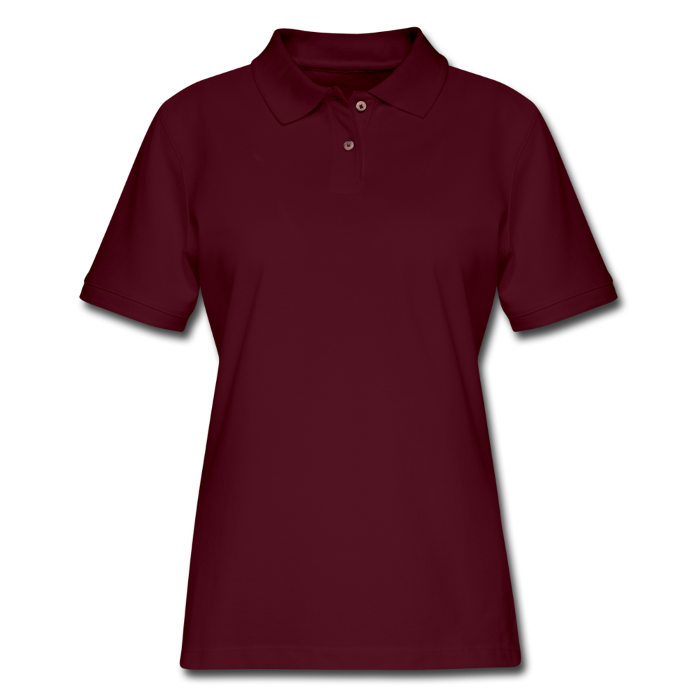 Customizable Women's Pique Polo Shirt add your own photos, images, designs, quotes, texts and more - burgundy