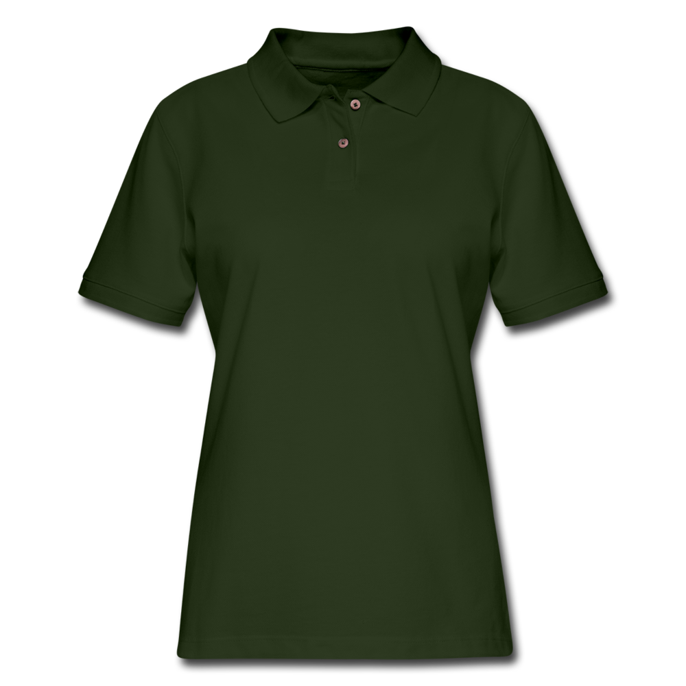 Customizable Women's Pique Polo Shirt add your own photos, images, designs, quotes, texts and more - forest green