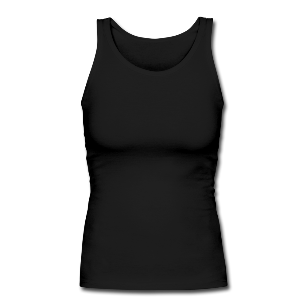 Customizable Women's Longer Length Fitted Tank add your own photos, images, designs, quotes, texts and more - black