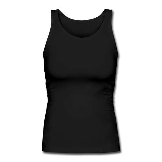 Customizable Women's Longer Length Fitted Tank add your own photos, images, designs, quotes, texts and more - black