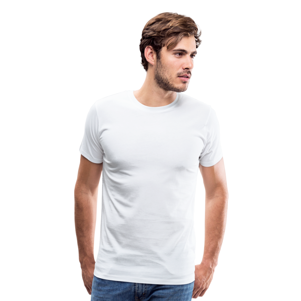 Customizable Men's Premium T-Shirt add your own photos, images, designs, quotes, texts and more - white