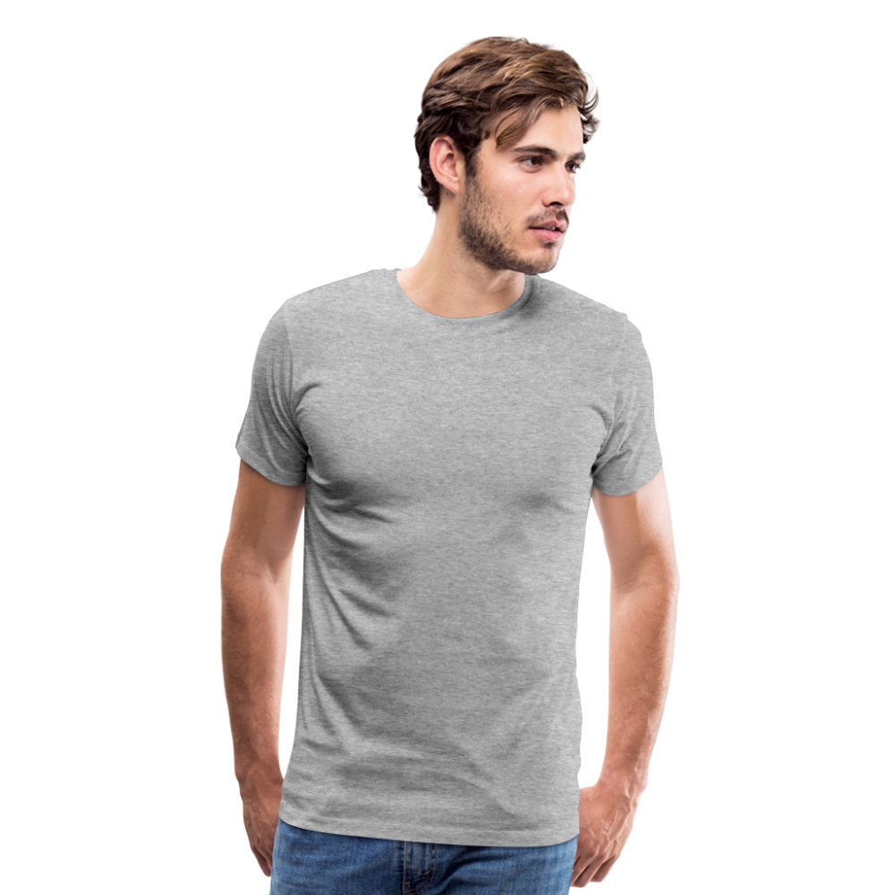 Customizable Men's Premium T-Shirt add your own photos, images, designs, quotes, texts and more - heather gray