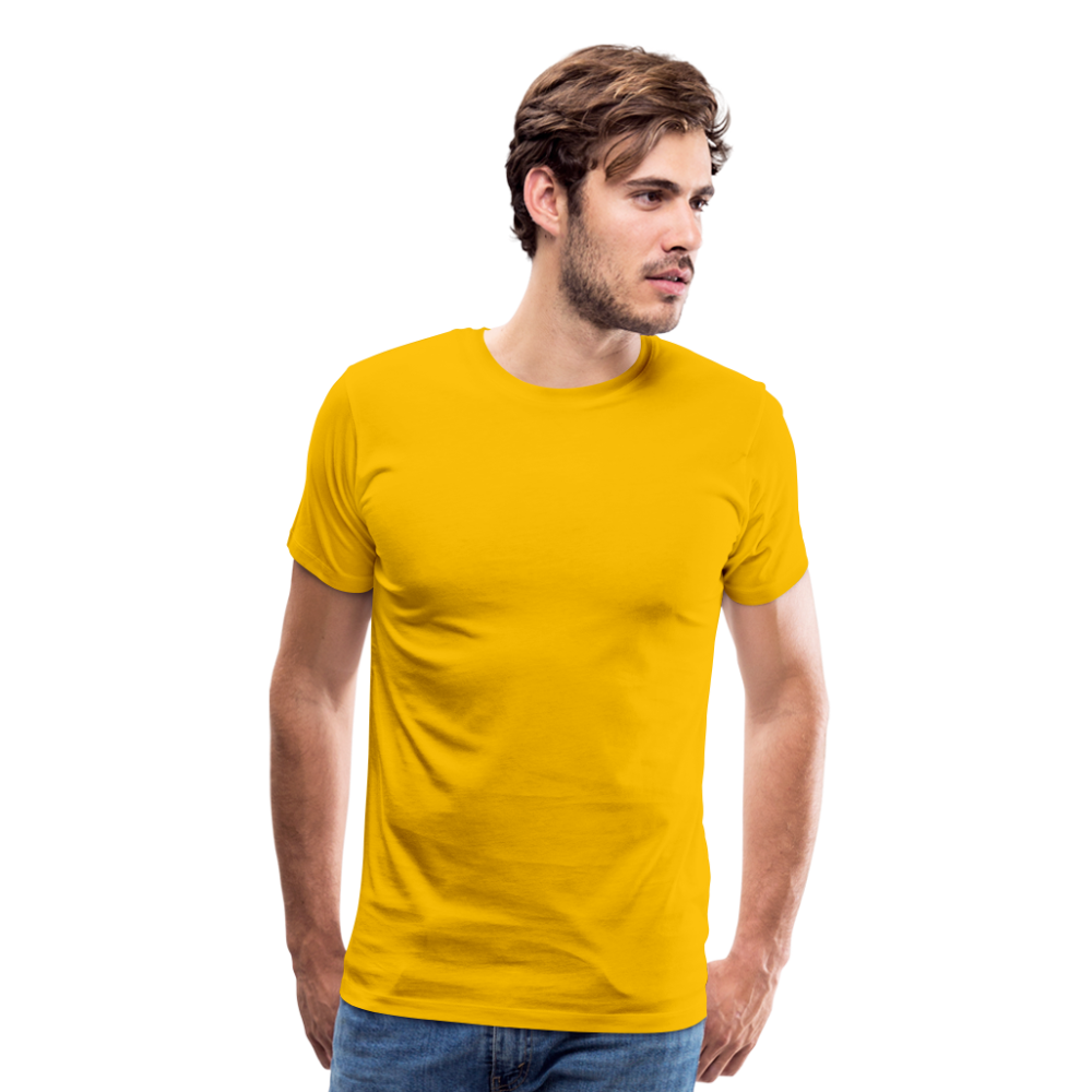 Customizable Men's Premium T-Shirt add your own photos, images, designs, quotes, texts and more - sun yellow