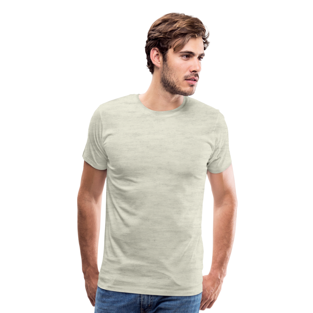Customizable Men's Premium T-Shirt add your own photos, images, designs, quotes, texts and more - heather oatmeal