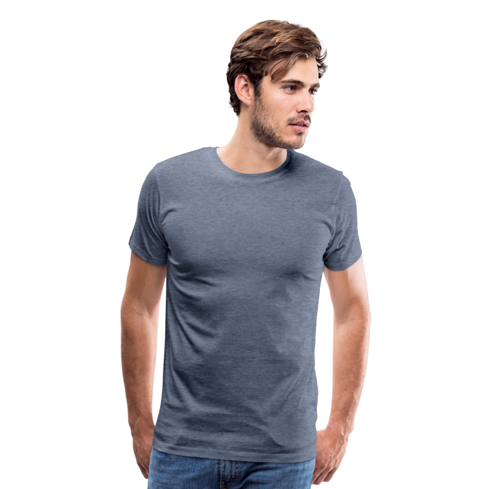 Customizable Men's Premium T-Shirt add your own photos, images, designs, quotes, texts and more - heather blue