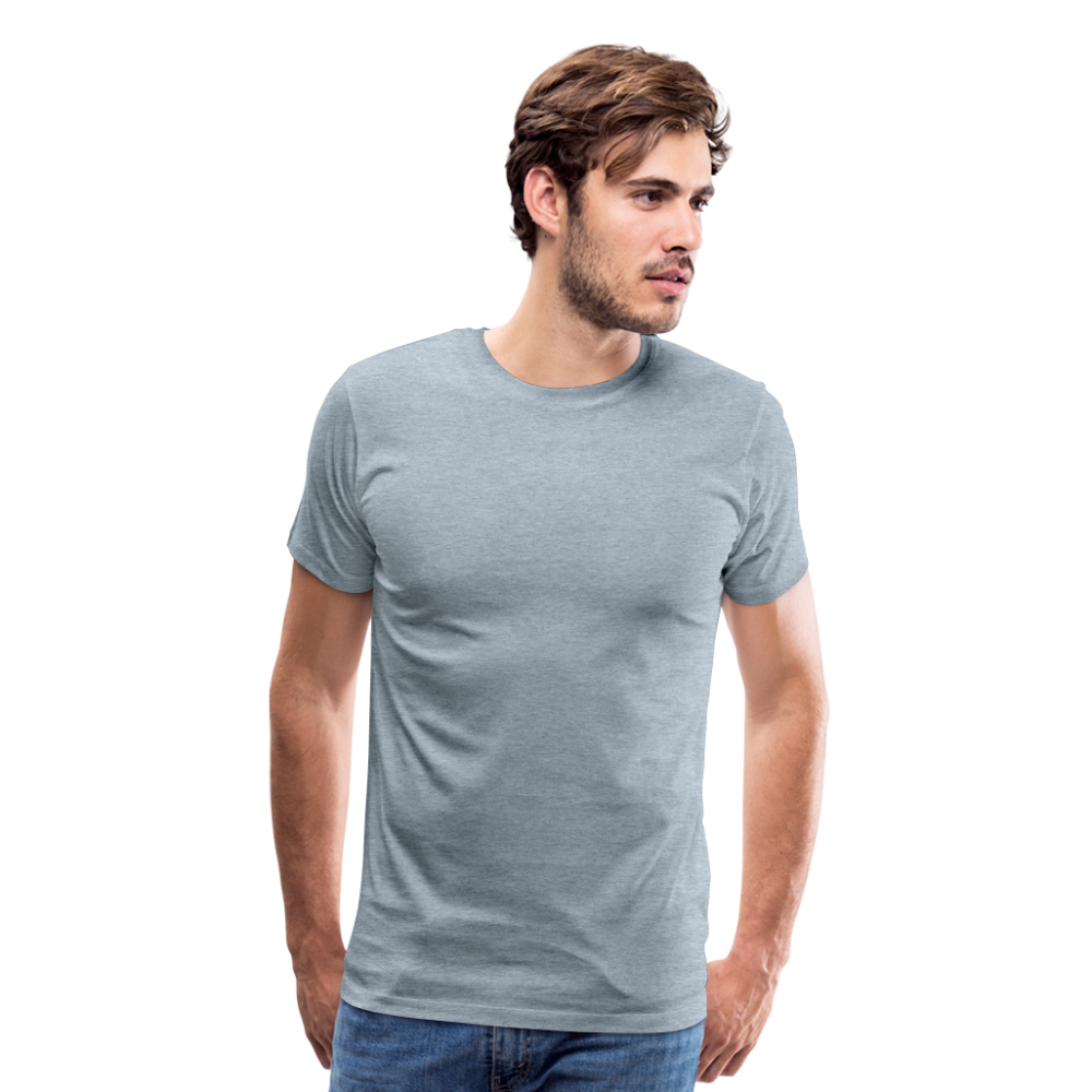 Customizable Men's Premium T-Shirt add your own photos, images, designs, quotes, texts and more - heather ice blue