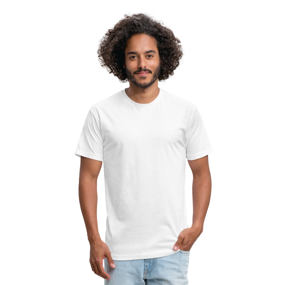 Customizable Fitted Cotton/Poly T-Shirt by Next Level add your own photos, images, designs, quotes, texts and more - white