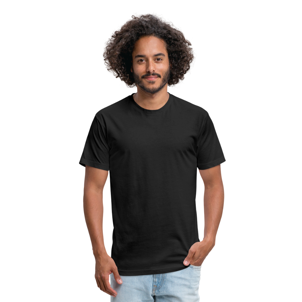 Customizable Fitted Cotton/Poly T-Shirt by Next Level add your own photos, images, designs, quotes, texts and more - black