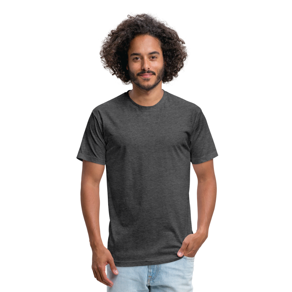 Customizable Fitted Cotton/Poly T-Shirt by Next Level add your own photos, images, designs, quotes, texts and more - heather black