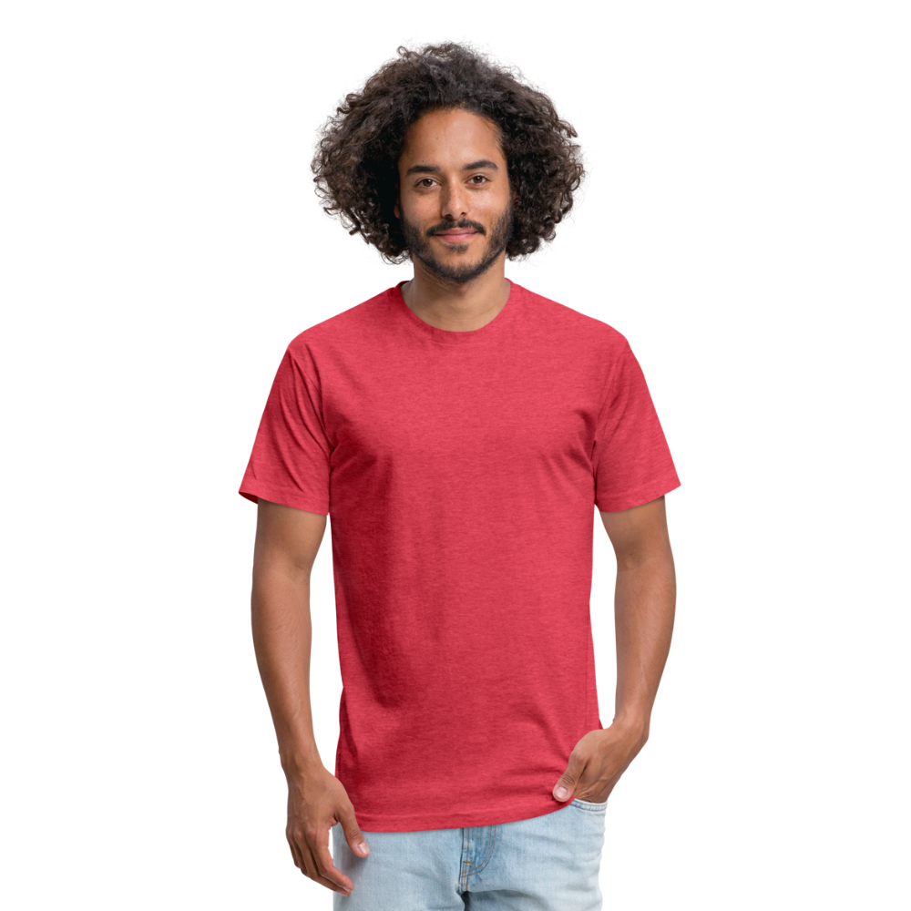 Customizable Fitted Cotton/Poly T-Shirt by Next Level add your own photos, images, designs, quotes, texts and more - heather red