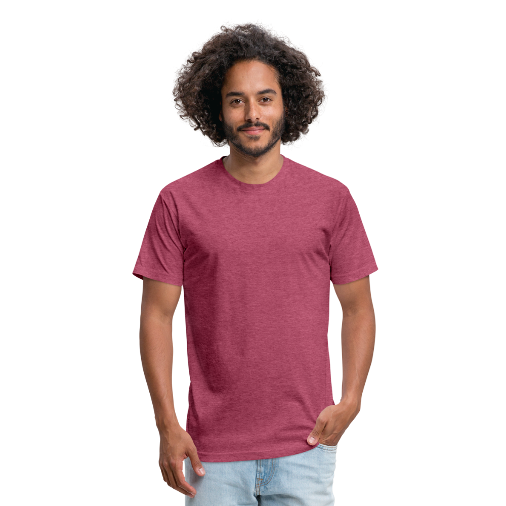 Customizable Fitted Cotton/Poly T-Shirt by Next Level add your own photos, images, designs, quotes, texts and more - heather burgundy