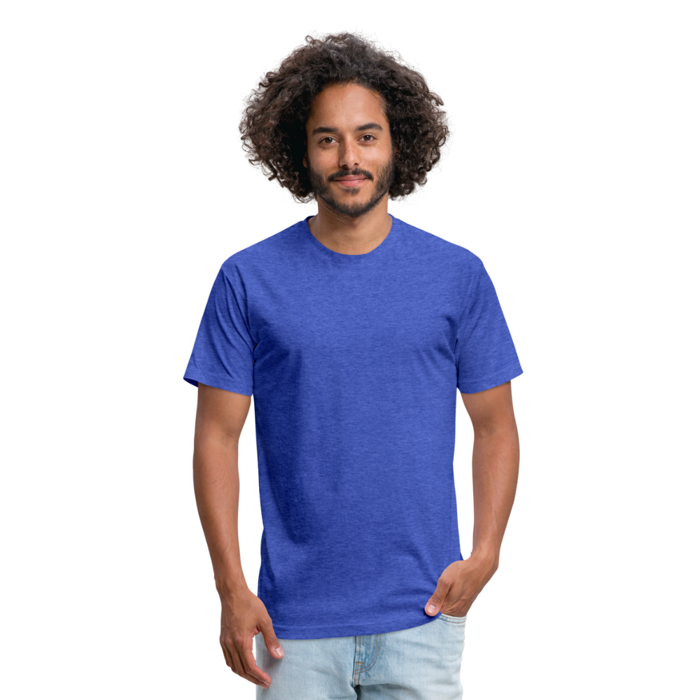 Customizable Fitted Cotton/Poly T-Shirt by Next Level add your own photos, images, designs, quotes, texts and more - heather royal