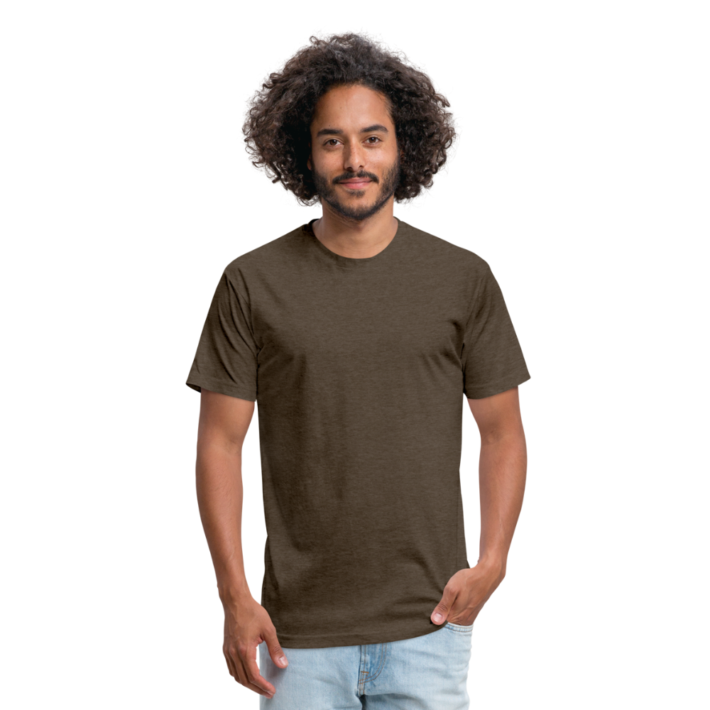 Customizable Fitted Cotton/Poly T-Shirt by Next Level add your own photos, images, designs, quotes, texts and more - heather espresso