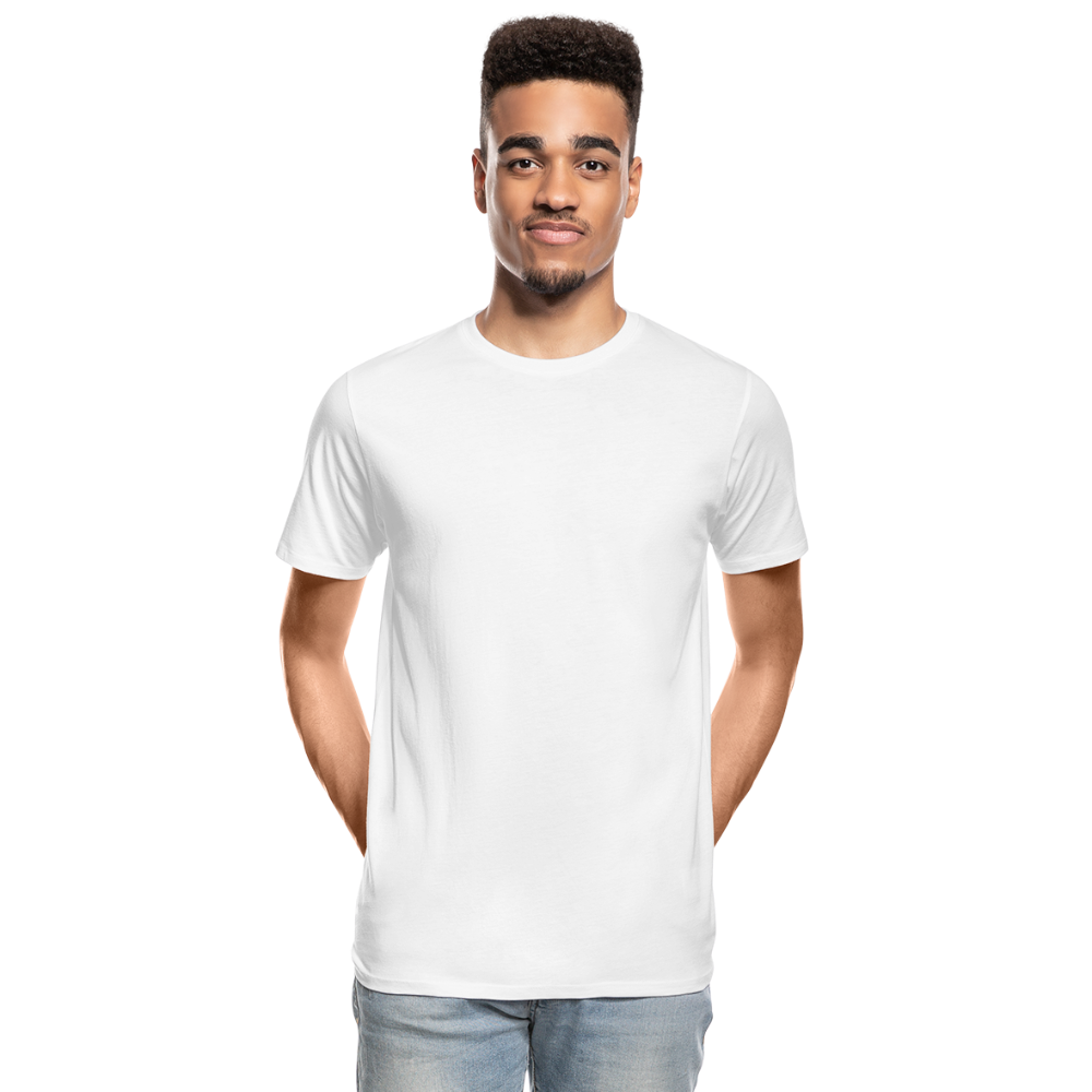 Customizable Men’s Premium Organic T-Shirt add your own photos, images, designs, quotes, texts and more - white