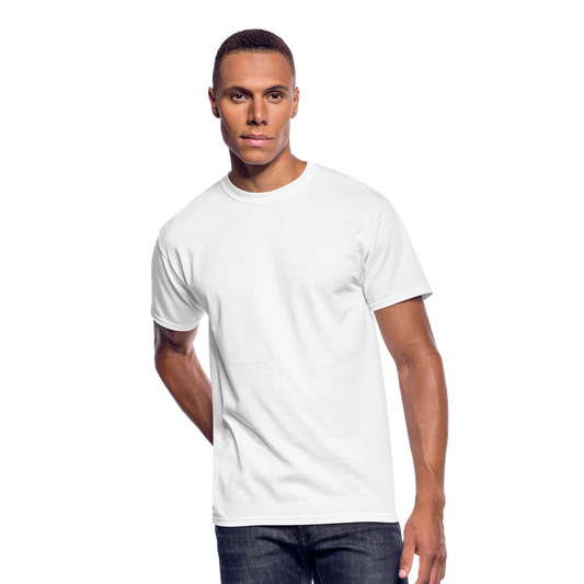 Customizable Men’s 50/50 T-Shirt add your own photos, images, designs, quotes, texts and more - white