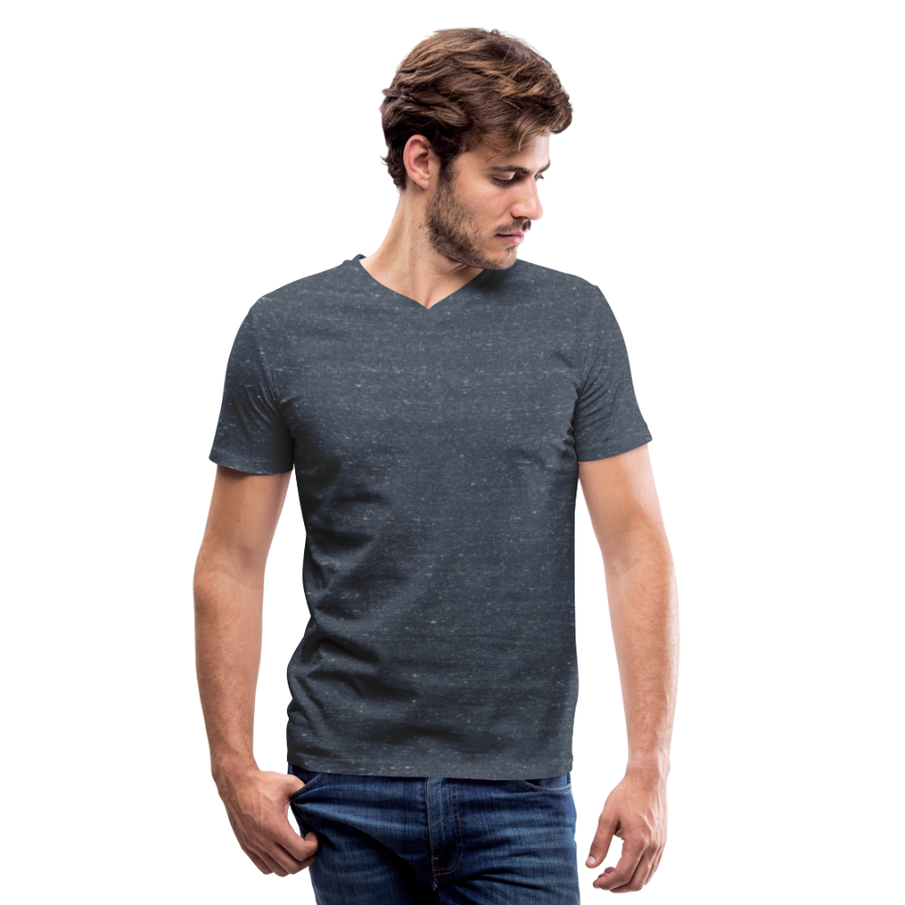 Customizable Men's V-Neck T-Shirt add your own photos, images, designs, quotes, texts and more - heather navy