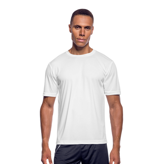 Customizable Men’s Moisture Wicking Performance T-Shirt add your own photos, images, designs, quotes, texts and more - white